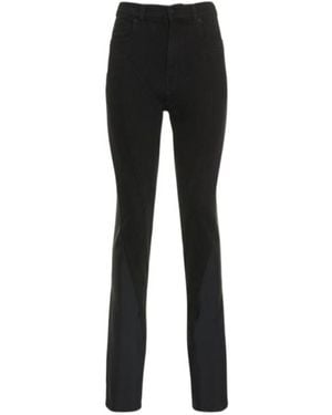 Mugler Stitch Design Denim Pants - Black