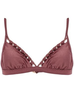 Zimmermann Spaghetti Strap Bikini Top - Purple