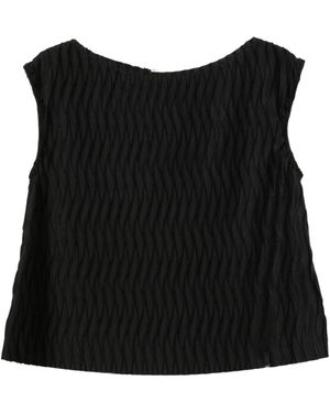 Herno Wrinkled Effect Tank Top - Black