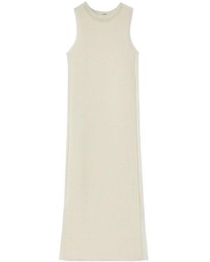 Jil Sander Semi-Sheer Knitted Sleeveless Long Dress - White