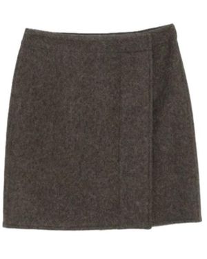Lemaire Wrap Fastened Short Skirt - Gray