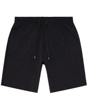 DIESEL Peached Raw-Edge Cotton Shorts - Blue