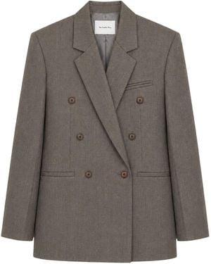 Frankie Shop Jade Wool Double-Breasted Blazer - Brown