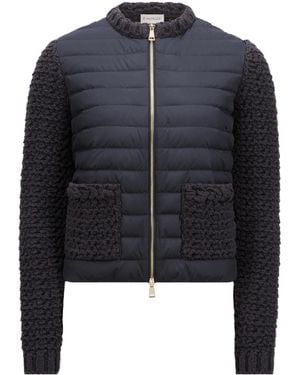 Moncler Padded Cotton Zip-Up Cardigan - Blue