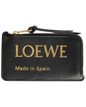 Loewe Logo Printed Zip-Around Card Case - Black