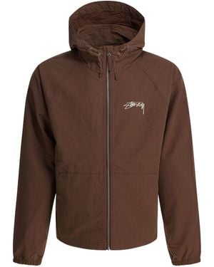 Stussy Stüssy Logo Hooded Jacket - Brown
