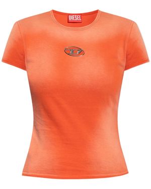 DIESEL Oval D Crewneck T-Shirt - Orange