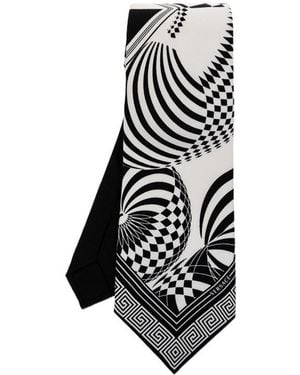 Versace Printed Silk Twill Tie - Black