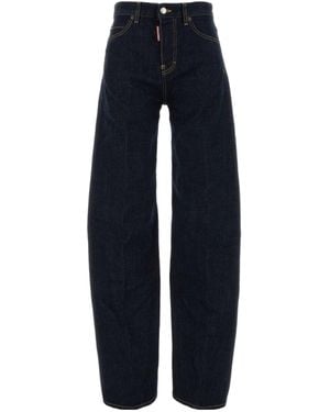DSquared² Wide-Leg Cotton-Blend Jeans - Blue