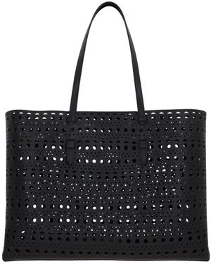 Alaïa Alaïa Mina 44 Openwork Tote Bag - Black