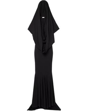 Magda Butrym Hooded Silk-Blend Jersey Maxi Dress - Black