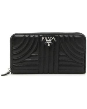 Prada Diagramme Zipper Wallet - Black