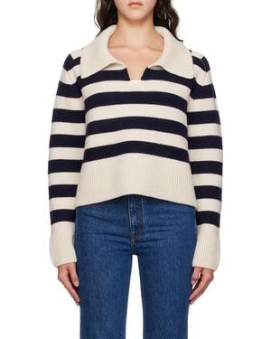 KHAITE Franklin Striped Knitted Jumper - Blue
