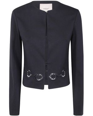 Twinset Embroidered Cropped Jacket - Blue