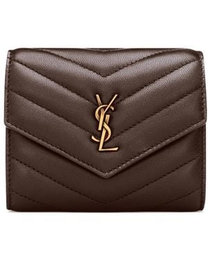 Saint Laurent Cassandre Multi-Fold Wallet - Brown