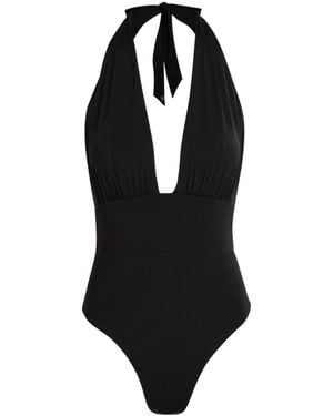 Max Mara Halterneck Stretch-Polyamide Swimsuit - Black