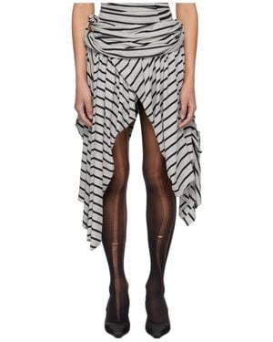 VAQUERA Striped Mini Skirt - Grey