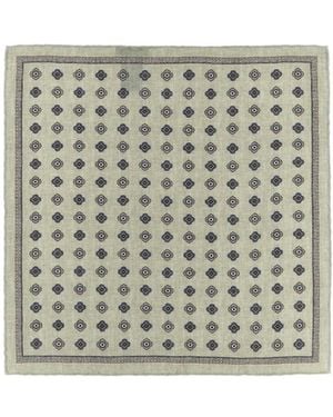 Brunello Cucinelli Medaglione Geometric-Pattern Pocket Square - Metallic