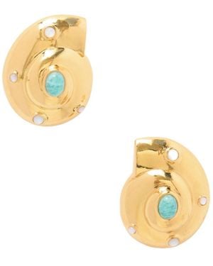 Lizzie Fortunato Nautilus Stud Earrings - Metallic