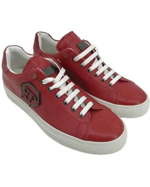 Philipp Plein Logo Details Casual Sports Shoes - Red