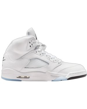 Nike Air Jordan 5 Retro Lace-Up Trainers - White