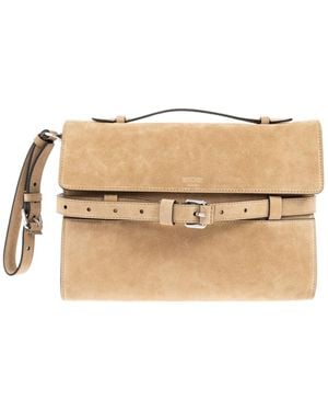 Moschino Tie Me Clutch Bag - Natural