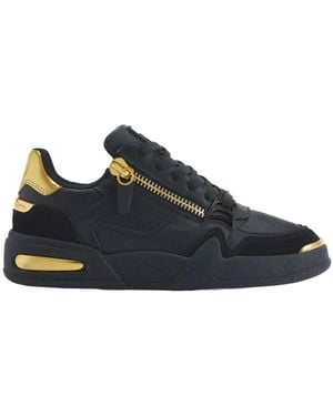 Giuseppe Zanotti Zip-Detail Leather Sneakers - Blue