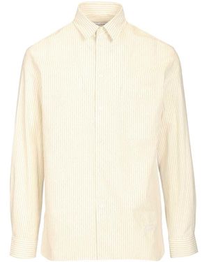 Maison Kitsuné Maison Kitsuné Striped Oversized Shirt - White