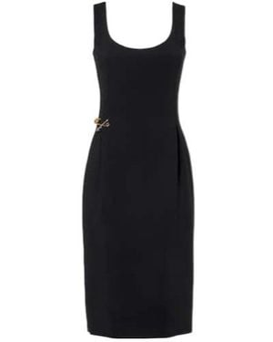 Versace Safety Pin Cady Midi Dress - Black