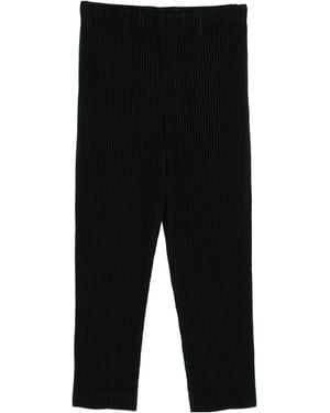 Homme Plissé Issey Miyake Homme Plissé Issey Miyake Pleated Tapered Trousers - Black