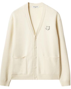 Maison Kitsuné Fox Head Milano Cardigan - Natural
