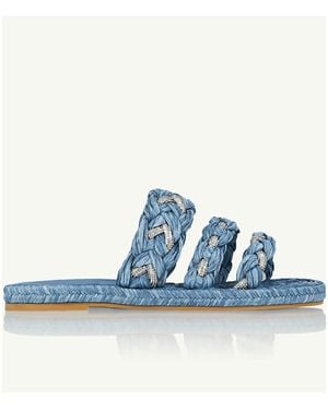 Aquazzura Embellished Slip-On Sandals - Blue