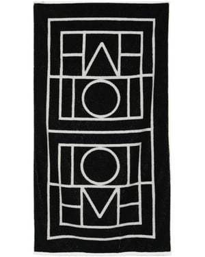 TOTEME Geometric-Pattern Towel - Black