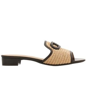 Ferragamo Gancini Ornament Low-Heel Slide - Metallic