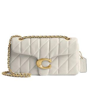 COACH Tabby 26 Logo Plaque Quilted Crossbody Bag - Natural