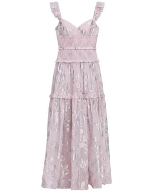 Self-Portrait Pleated Dress - Purple