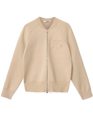 AllSaints Sonny Zip Up Cardigan - Natural