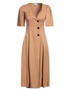 Ganni Midi Dresses - Natural