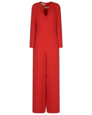 Valentino Vlogo Silk Jumpsuit - Red