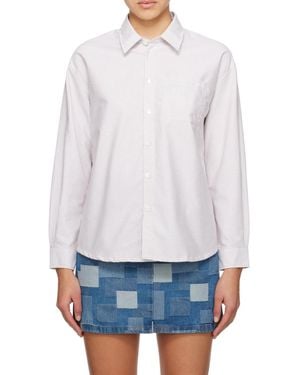 A.P.C. Greg Striped Long-Sleeve Shirt - White