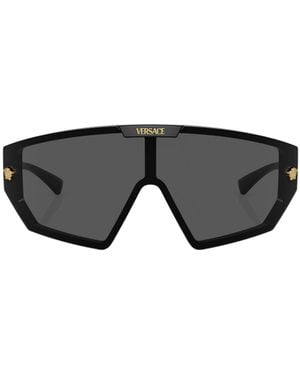 Versace Medusa Horizon Shield-Frame Sunglasses - Gray