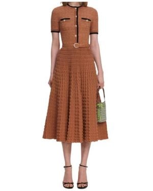 brown dress walmart Brown Satin Lace Maxi Dress – self-portrait