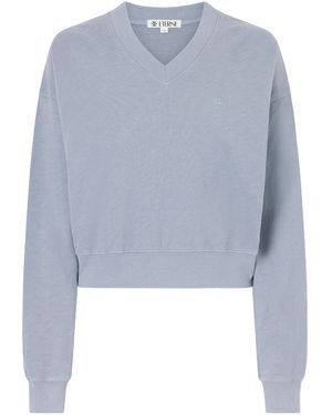 ÉTERNE Embroidered Cotton-Jersey Jumper - Blue