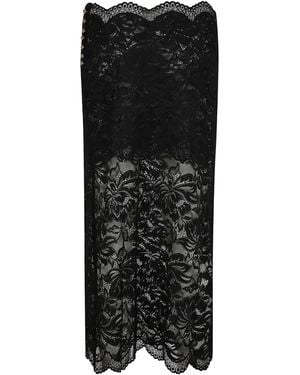 Rabanne Rabanne Scalloped Lace Midi Skirt - Black