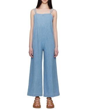A.P.C. Strapped Wide-Leg Jumpsuit - Blue