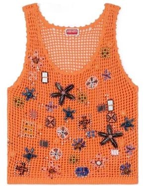 KENZO Knitted Tank Top - Orange