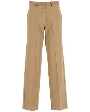 forte_forte Wide-Leg Chino Trousers - Natural