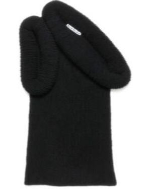 Acne Studios Asymmetric Rib-Knit Long Dress - Black