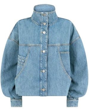 The Attico The Denim Bomber Jacket - Blue