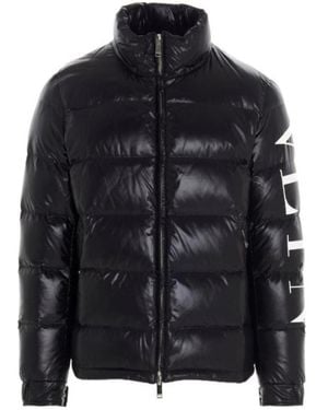 Valentino Padded Logo-Print Jacket - Black